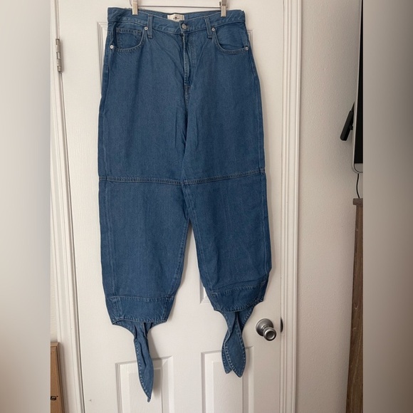 7 for all mankind barrel leg with ties - Picture 2 of 12
